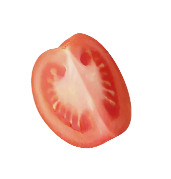 geviertelte Tomate